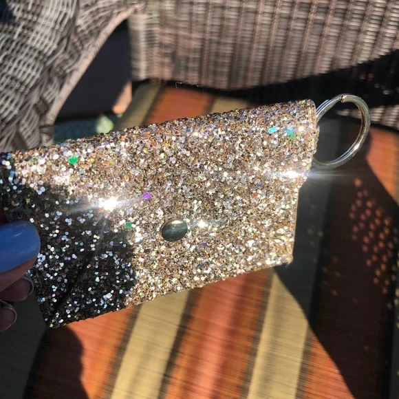 Glitter Phone Wallet, Luggage Tag Keychain Wallet lot. - Picture 3 of 3